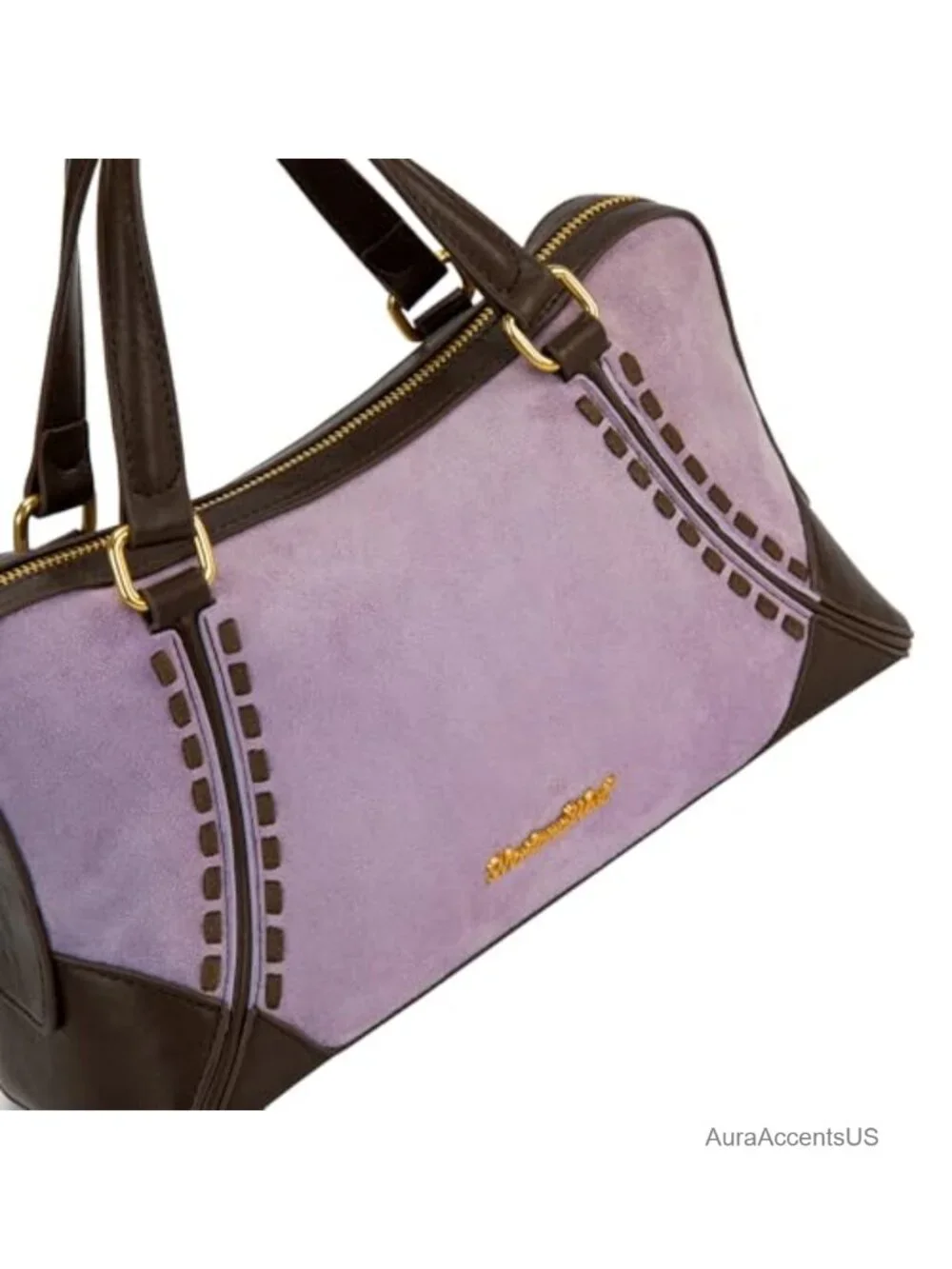 Faux Suede Satchel Crossbody with Top Handles Adjustable Strap
